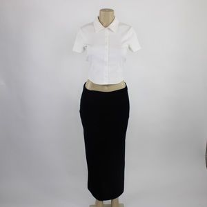 90s vintage Merona Black velvet skirt